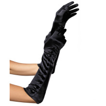 Spandex And Nylon Opaque Satin Elbow Gloves 2 Sexy-lingerie Fashionable Design Party Glove BEAUTYSLOVE BUTTONS LONG GLOVES